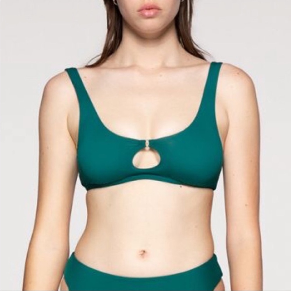 KikiRio Marla Bralette Bikini Top in Algae SZ M NWT